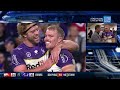 Cam Smith interrupted by an upbeat Craig Bellamy: In the Sheds | NRL on Nine