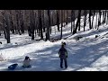 Ella trying snowboarding first time 2023