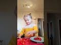 1 year old baby cooking for her family