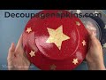 How to REVERSE DECOUPAGE on a Glass Plate-4th of July-Step by Step BEGINNERS Tutorial