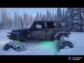 Tracks VS Big Tires. Snow wheeling in deep powder.