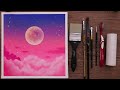 Lovely Full Moon Painting | Relaxing Acrylic Painting #494