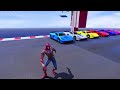 GTA V Epic New Stunt Race For Car Racing Challenge by Trevor and Shark spider-man