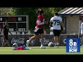 Gardner Minshew with one handed catch at Raiders Camp