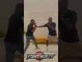 ISRAEL ADESANYA & JON JONES SPAR AFTER MEETING; BOTH GRAPPLE IN CLINCH!