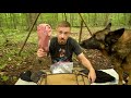 Overnight Bushcraft Camp with my Dog - Tomahawk Steak over the Fire, Frost River Pack, Bugs!
