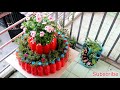 Amazing Flower Tower Pots, DIY recycle plastic bottles for small space | garden ideas