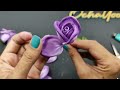 DIY satin ribbon roses/how to make beautifull rosebud with satin ribbon easily