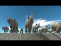 Godzilla, Water and Lava | Dangerous Bridge in ARBS - Animal Revolt Battle Simulator