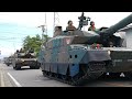 【4K】４年ぶりの「公道を行く戦車」陸上自衛隊西部方面隊記念行事　観閲行進。Tank running on public roads for the first time in four years.