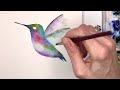 EASY watercolor hummingbird/ painting ideas for beginners