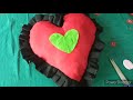 Cushion cover in Hindi, सुंदर तकिया कवर बनाने, Beautiful Heart shape pillow cutting