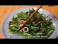 Delicious way to eat water spinach :: The water spinach still green and tastes delicious #food