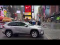 Welcome to New York 4K | Walking through Times Square, NYC with rainfall