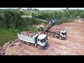 OMG! Fantastic 25.5ton Dump Trucks Management Transporting Huge Stones Pushing By Komatsu Dozers