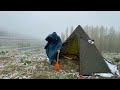 Extreme -40° Solo Camping 4 Days | Snowstorm, Heavy Snowfall Solo Camping HOT TENT ASMR