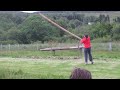 Lessons on tossing the (ladies) caber at the Highland Games.