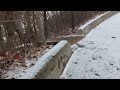 Taking a walk on a snowy day, stepping on snow, snow sounds, birdsong, music, white noise asmr