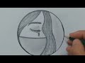 crying girl drawing | circle drawing for beginners | رسم بنات کیوت بالرصاص خطوة بخطوة للمبتدئین