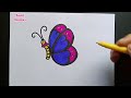 how to drawing a butterfly ||Easy Butterfly drawing step by step ||drawing for kids||new art video