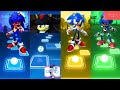 Sonic Exe Vs Knuckles Hedgehog Vs Sonic Vs Metal Sonic Tiles Hop Gameplay