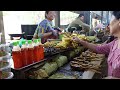 Amazing! Cambodia food tour, massive supplies of Delicious Grill food, vegetables, fruits