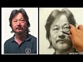 Draw an old man's portrait in Pencil with a photo reference