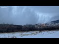 Snow squalls of 90 mph wind storm in Colorado