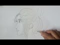 Girl drawing || Easy pencil sketch drawing | pencil scenery drawing