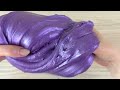 GALAXY SLIME Mixing makeup and glitter into Clear Slime Satisfying Slime Videos