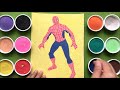 Đồ chơi trẻ em TÔ MÀU TRANH CÁT NGƯỜI NHỆN | Learn colors Spider Man Sand Painting (chị Chim Xinh)