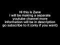 Zane is making a separate channel