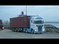 Quick unload of the Stena Estrid in Holyhead Port, Wales