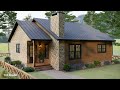 36'x32' (11x10m) Country House with 2-Bedroom | Simple and Cozy | Small House Design Under 1000 sqft