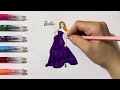 Dress Up Barbie and Barbie Characters Coloring with Sticker Book | painting and drawing for children