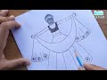 How to draw a girl with lehenga / girl drawing / how to draw a girl in beautiful traditional dress