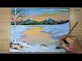 Painting Technique for Beginners / Acrylic Painting / Snowy Landscape
