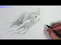 How to draw Fantasy Fish | Drawing Imaginary Monster Creature Animal | 空想のモンスターを描く 金魚
