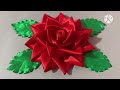 Handmade diy ribbon rose flowers | DIY How To Make Red Ribbon Rose