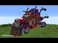 Minecraft OPTIMUS PRIME TRUCK HOUSE BUILD CHALLENGE - NOOB vs PRO vs HACKER vs GOD / Animation