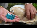 Unexpected discovery: The girl approached the river and unexpectedly discovered a mutated giant clam