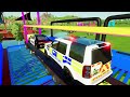 TRANSPORTING COLOR POLICE CARS! COLOR TRANSPORT ALL POLICE CARS ! WITHTRUCKS! Farming Simulator 22