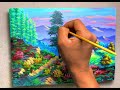 Acrylic Landscape Painting // Beautiful Tree & small hut