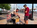 【4K】WALK Jersey City WATERFRONT USA 4k video NJ Travel vlog