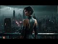 [1hour] Blade Runner vibes and ambient music. A woman looking down on a rainy city from a skyscraper
