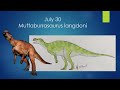 Age of Dinosaurs Calendar: July