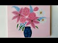 Pintura acrílica flores no vaso | Colors painting art