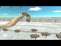 Animal survival race. Don't be hunted by Pteranodon! | Animal Revolt Battle Simulator