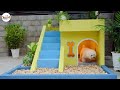 Lovely and cozy dog house from cement