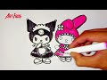 Kuromi Dan My Melody Yang Lucu Serta Panduan Menggambar Mudah Untuk Anak-anak